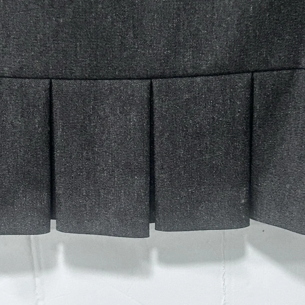 Jones New York Gray Pencil Straight Skirt Ruffle Flounce On Bottom Corpcore